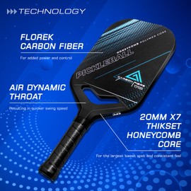 Ultimate Monocoque Thermoformed Carbon Fiber Pickleball Paddle - Micro-Frost Grip & Aero-DuraEdge Edgeless | 22% Larger Sweet Spot | Tournament-Ready Elite Control (420x185mm, 220-235g)