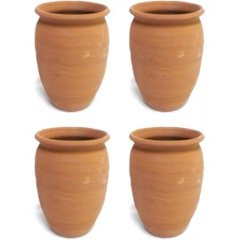 Unbranded Set of 4 1-Liter Mexican Cantaritos Drinks Mugs Cups Hot or Cold Beverages, Clay