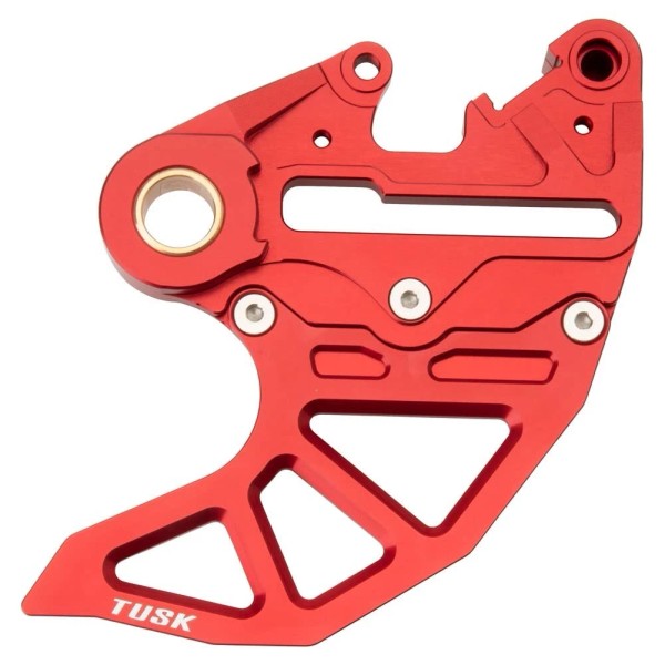 Tusk Rear Brake Caliper Support w/ Brake Disc Guard Red