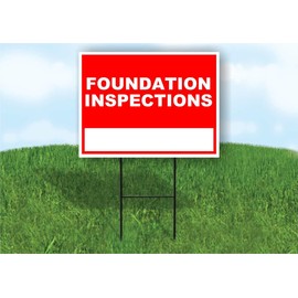 Foundation Inspections Write On Me Red 18x24 in Double Sided Yard Road Sign w/Stand