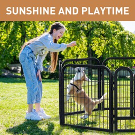 Dog Playpen for Large Medium Small Dogs, 40 inch High 16 Panels Pet Pen Heavy Duty Metal Dog Fence with Gate, Portable & Fold up Puppy Exercise Pen for Yard, Garden, RV Camping