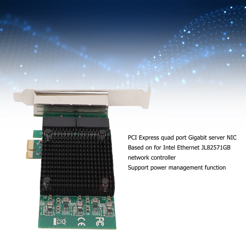 PCIE X1 Ethernet Card 4 Port RJ45 Copper Interface JL82571GB