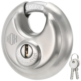Heavy Duty Padlock with Key – 70mm Stainless Steel Commercial Discus Keyed Lock, High Security, 1 Pack