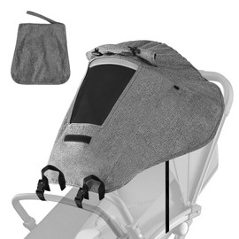 APOMOONS Sonnensegel Kinderwagen uv schutz Mit Aufbewahrungstasche, Sonnenschutz kinderwagen Sonnensegel buggy Sonnenschutz buggy, Sonnenverdeck Mit Sichtfenster für Alltagsreisen, Camping (Grau）