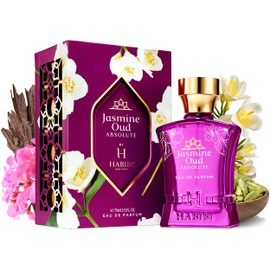 H HABIBI Jasmine Oud Absolute Arabian Perfume for Women - 2.5 oz (75ML) Long Lasting Women's Fragrances, Woody Floral Scent with Leather, Rose & Oud Notes