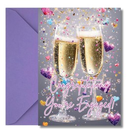 LimaLima Engagement Card For Couples Congratulations You're Engaged Champagne Glass Design