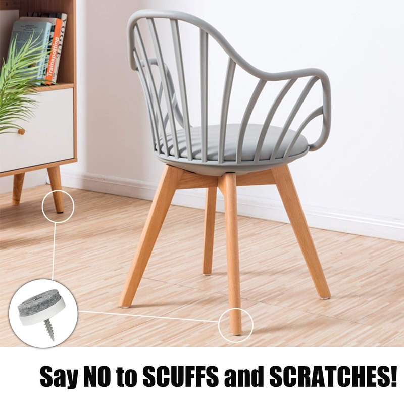 Screw-in Felt Pads - 60pcs 1 Inch White Furniture Chair