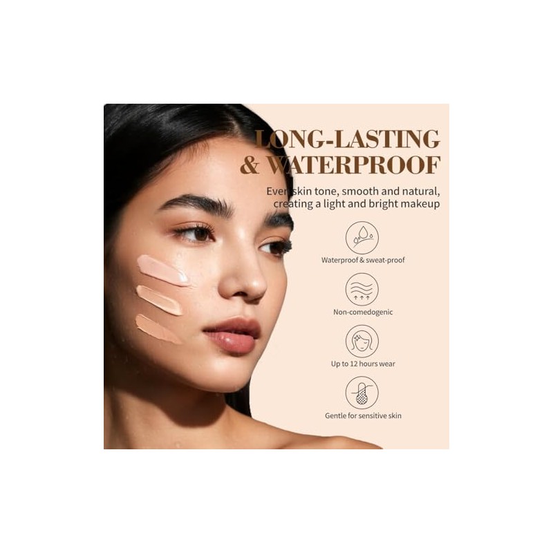 Corrector Impermeable, Cubre Tatuajes, Manchas, Cicatrices y Ojeras, Base de