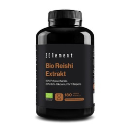 Organic Reishi Mushroom Extract, 50% Polysaccharides, 20% Betaglucans and 2% Triterpenes | 12000mg High Dose Daily Dose | Premium: Ganoderma Lucidum Vital Mushroom | Laboratory Tested, 180 Vegan