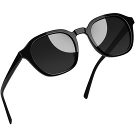 Joopin Acetate Polarised Sunglasses Women's Round Square and Fashionable Square Sunglasses Men Round UV400 Protection Unisex TR90 for Driving Tourism, black, Unit size