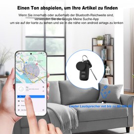 Air Tags Android Smart Tag, Bluetooth Tracker Compatible with Google's "Locate My Device" App (Android Only) for Keys, Suitcases, Backpacks, Purses and Other Items, Black, Pack of 2
