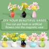 8 Piece Mini Vase Magnets for Fridge– 3D Ceramic Vase