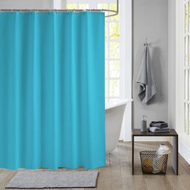 meioro Solid Colour Shower Curtains, PEVA Waterproof Bathroom Curtain Includes Curtain Hooks, Waterproof Mould Proof Resistant Shower Curtain Liner for Bathtubs Hotel(Blue,Width 150cm x Height 180cm)