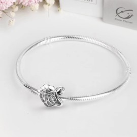 JEWBERY - Abalorio de plata de ley 925 con abalorios, abalorio encantadoras, Plata de ley, Circonita de cristal