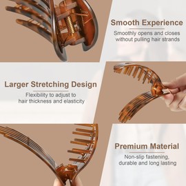 Huiguli 6 Stück Haarklammer für Damen, Französische Haarspange Rutschfest Haarklammern Flache Haarspangen Hair Clamp für Mädchen Frauen Dickes Dünnes Haar