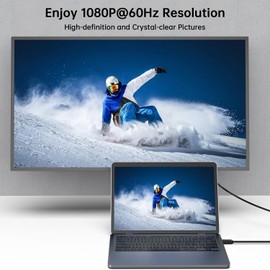 Loydia HDMI to VGA Cable, HDMI to VGA Converter Cable (Male to Male) Support 1080P Compatible with Computer, Desktop, Laptop, PC, Monitor, Projector, HDTV (1M)