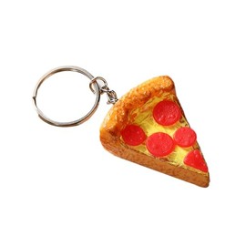 HSYHERE Boys Girls Funny Creative Novelty Stylish Mini Simulated Food Orange Shrimp Chicken Nugget Keychain Key Ring, Valentine Lover Christmas New Year Gift Bag Pendant -Pizza