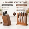 Acacia Wood Magnetic Knife Holder Stand for Kitchen Countertop