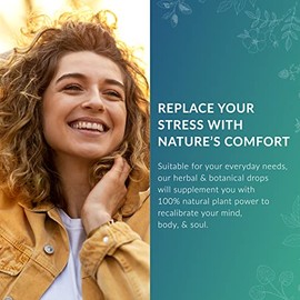 Blooming Blends All-Natural Blend of Extracts for Uneasiness - Relief Supplement with Lemon Balm, Passiflora, Ashwagandha, Vervain & Oat Straw - Blooming Blends Calm Drops, 30 ml