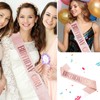 Piriuuo Rose Gold Birthday Sash, Glitter Birthday Girl Sash with