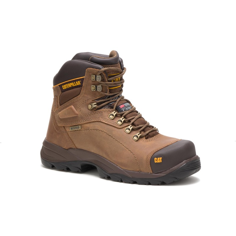 Cat Footwear Men's Diagnostic Hi St Work Boot, Dark Beige,