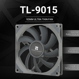 Thermalright TL-9015 92mm Slim Fan, 2700RPM,4-Pin CPU FAN, PWM Control, Quiet Operation Case Fan.15mm chassis fan.
