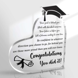 Graduation Desk Decor Gifts for Her Him, Graduate Gift for High School College PHD Masters Degree, Congratulations Acrylic Decor Gift for Classmate Nurse Friends Son Daughter Sisters