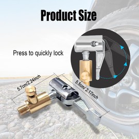 CHRYMUM Metal Tire Inflator Hose Adapter with Brass Release Valve, Tire Inflator Nozzle, No Air Leakage Tire Air Pump Connector, Tire Inflate Hose End for Portable Tire Pump/Air Compressor