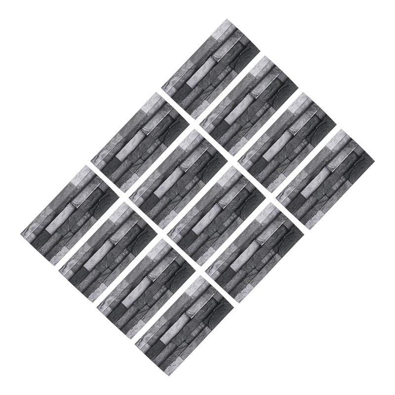 12pcs Tile Wall Sticker Thickened PVC Self Adhesive Waterproof Retro