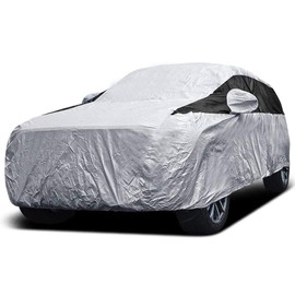 Titan Premium Multi-Layer PEVA Car Cover for Mid-Size SUV 188-206". Waterproof, UV Protection, Anti-Scratch Protective Lining, Driver-Side Zippered Opening. Fits Explorer, Grand Cherokee and More.
