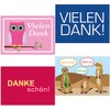 Set of 16 Postcard Thank You Mix 4 Designs Danke