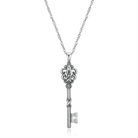 MORGAN & PAIGE Oxidized 925 Sterling Silver Celtic Key Pendant Necklace, 18"