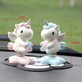 Abaodam 1 x Unicorn Bobble Head Cartoon Desk Car Dashboard Decorative Toy Car Ornament Accessories (Pink)