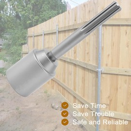 T Post Driver 5 Pits Shank Steel Drill Bit Driver Fence Post Driver Hand Post Pounder Hammer Drill Attachment 20cm Length for Rotary Hammer Drill Grounding Rods (45mm)