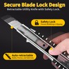 TECKWRAP Utility Knife, Retractable Box Cutter Heavy-Duty Knives for Cardboard,