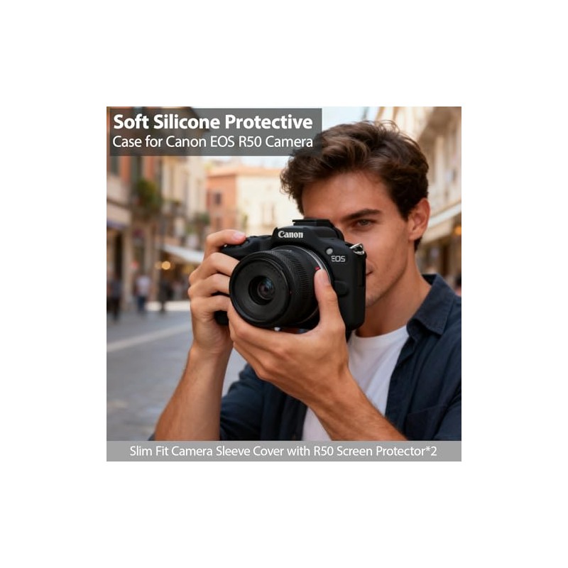 Funda para cámara Canon EOS R50, funda protectora de silicona