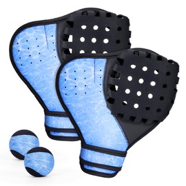 Water Baseball Glove and Ball Set, Water Gloves with Adjustable Strap, 2 Catch Water Gloves & Balls for Water Games, Pool Sports & Beach Games for Teens & Adults