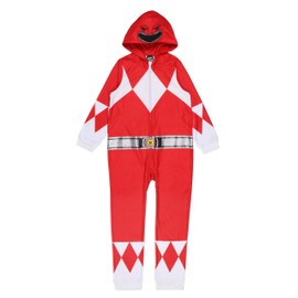 INTIMO Power Rangers Boy's All Character Colors Union Suit Costume Sleep Pajama (Red, 6/7)
