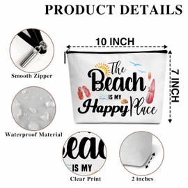 Summer Cosmetic Bag, Cruise Gift Makeup Bag with Zipper for Toiletry Bag Accessories, Beach Lover Gifts for Women Girls Birthday- B05