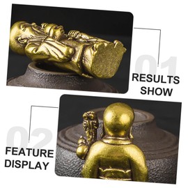 GRIRIW Little Bronze Man of Birthday Decoration Ornament Decorations Chinese Home Decor Brass Small Ornaments Miniature Figurines for Desk Desktop Decor Copper Figurine Brass Golden