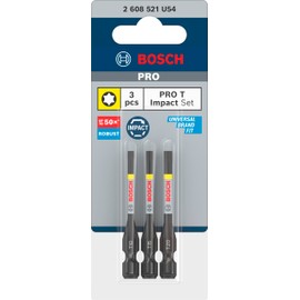 Bosch 3 x Pro Torx Impact Bit (125 x 50 mm, Professional Accessories Screwdriver, Screwdriver)