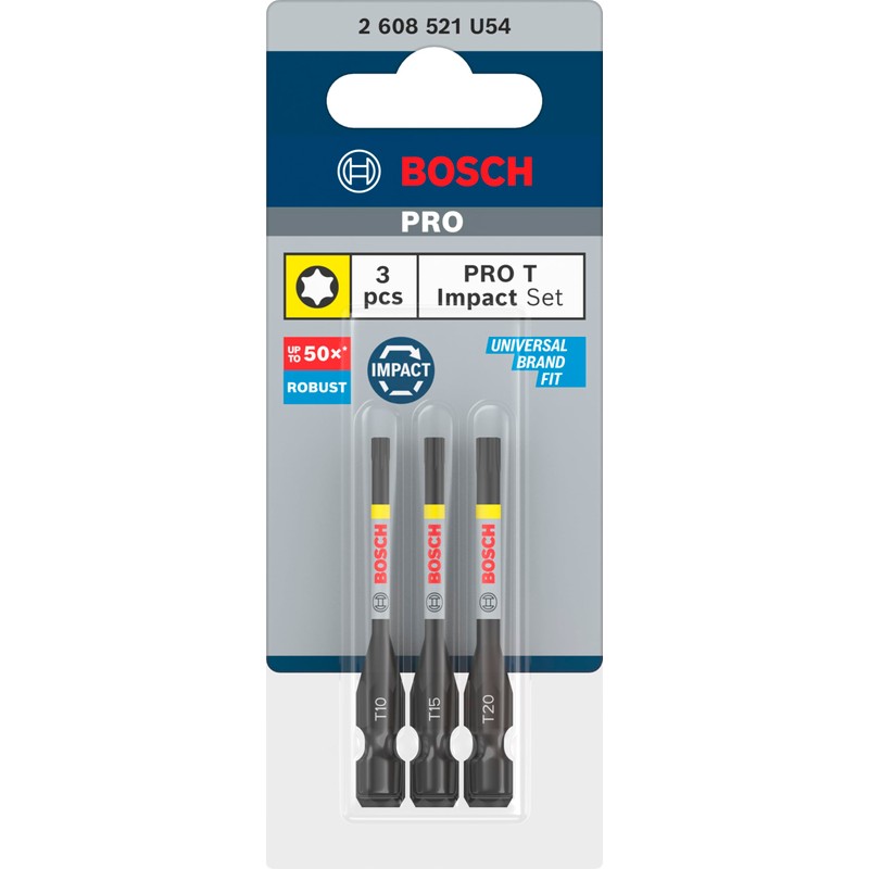 Bosch 3 x Pro Torx Impact Bit (125 x 50