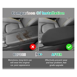 GAFAT Compatible with Toyota C-HR Hybrid 2024 2025 Central Armrest Cover, CHR II from 2024 Centre Console Armrest Protection Microfibre PU Leather Padding, CHR 2024 Accessories (Black)