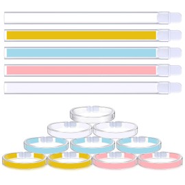 Geyee 20 Count Tubular Waterproof Wrist Bands Medical Band with Multiple Insert Color Reusable Medical Band Comfortable Wristband Information Plastic Bracelet Hospital ID Bracelet for Party Event