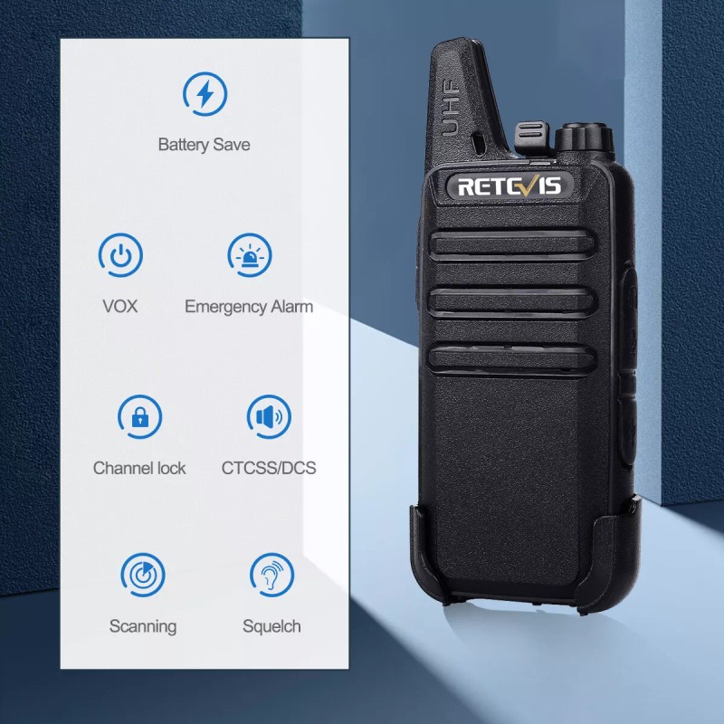 Retevis RT22 UHF Walkie Talkies Two Way Radio 2W CTCSS/DCS