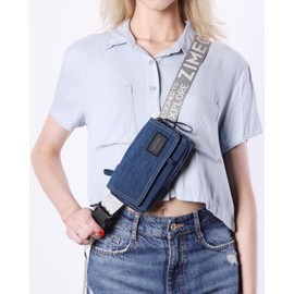 ZIMEGO Unisex Mini Crossbody Sling Bag and Waist Fanny Pack – Everyday Travel Purse, Navy