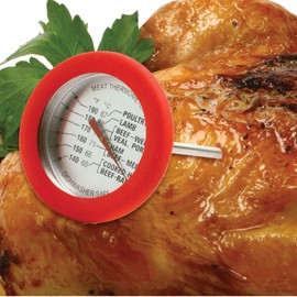 Norpro Soft Grip Silicone Meat Thermometer, Red, One Size (5978)