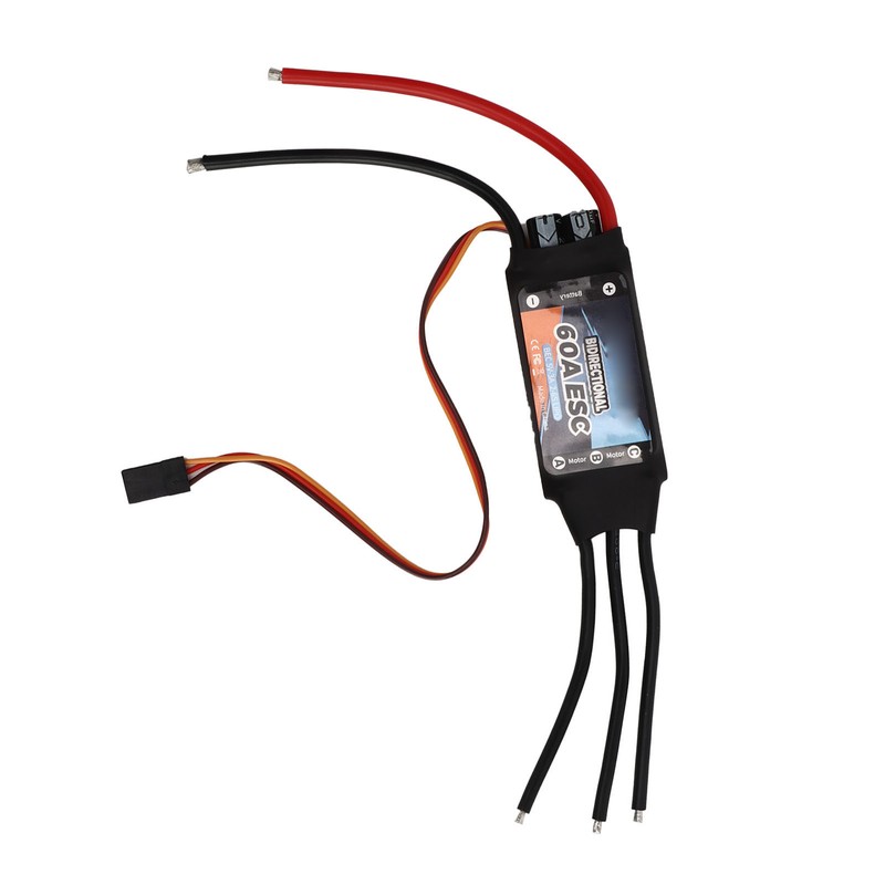 Black 60A Bidirectional Brushless ESC Rapid Response Brushless Electric Speed