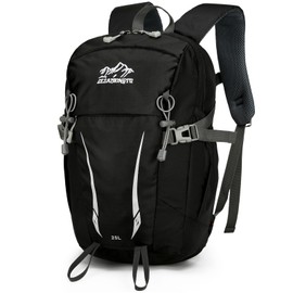 Outplea 15L Small Hiking Backpack for Men Women, Waterproof Sports Backpack Rucking Rucksack, Breathable Walking Backpacks, Lightweight Travel Backpacks for Outdoor, Black