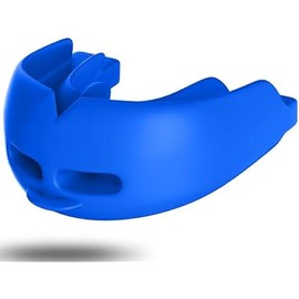 Mouth Guard for Youth & Adults with Braces - Soft, No Boiling Required, Perfect for Football, Taekwondo, Jujitsu, and Karate Athletic Equipment Safety - Color: Dark Blue/Strapped